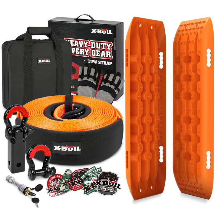 X-BULL Recovery Kit - Basic Kit 1 with Recovery Tracks Gen 2.0 Boards Snatch Strap Off Road 4WD