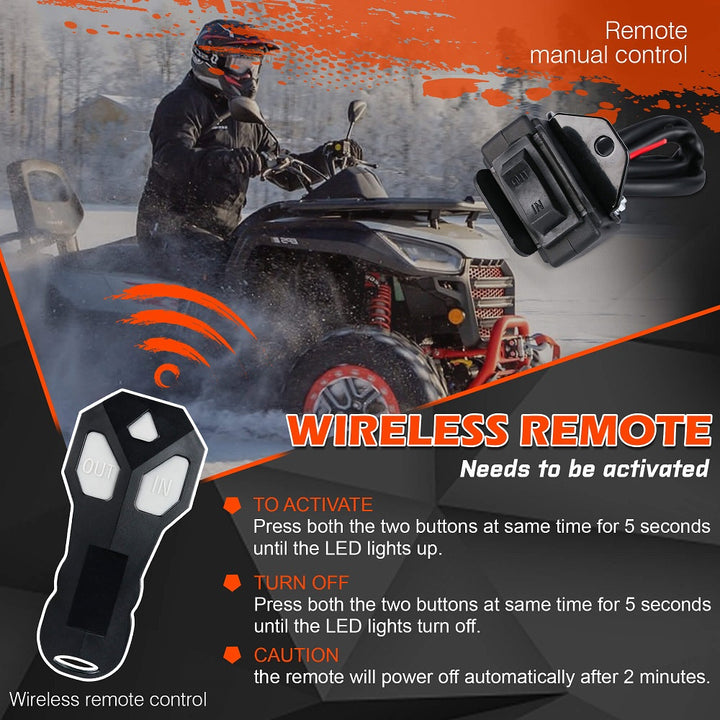 X-BULL Electric Winch 12v Synthetic Rope 4500LBS Wireless Remote ATV UTV 2041KG