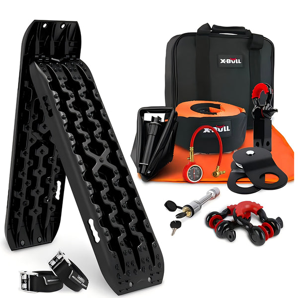 X-BULL Winch Recovery Kit with Recovery Tracks Gen 3.0 Boards Snatch Strap Off Road 4WD