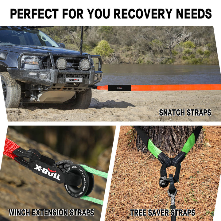 X-BULL 4WD recovery kit with Recovery Tracks Boards kinetic winch snatch strap Soft shackles winch damper Off Road