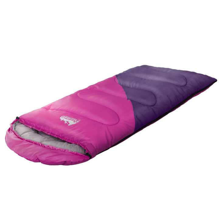 Sleeping Bag Kids Instant Camping Hiking 136cm Double zippers with Carry Bag Lightweight