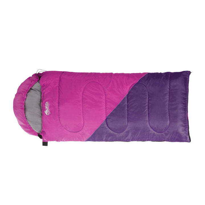 Sleeping Bag Kids Instant Camping Hiking 136cm Double zippers with Carry Bag Lightweight