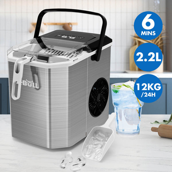 X-BULL-Portable-Ice-Maker-Commercial-Ice-Cube-Machine-Stainless-Steel-Home-Ice-Scoop-and-Removable-Ice Basket