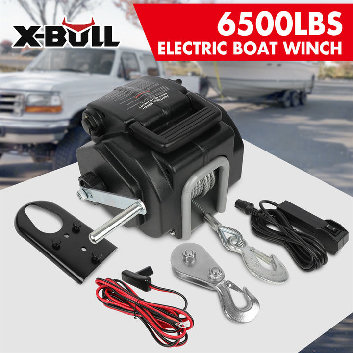 X-BULL 12V Electric Boat Winch Trailer 6500LBS/3000KG 10.5M Steel Cable