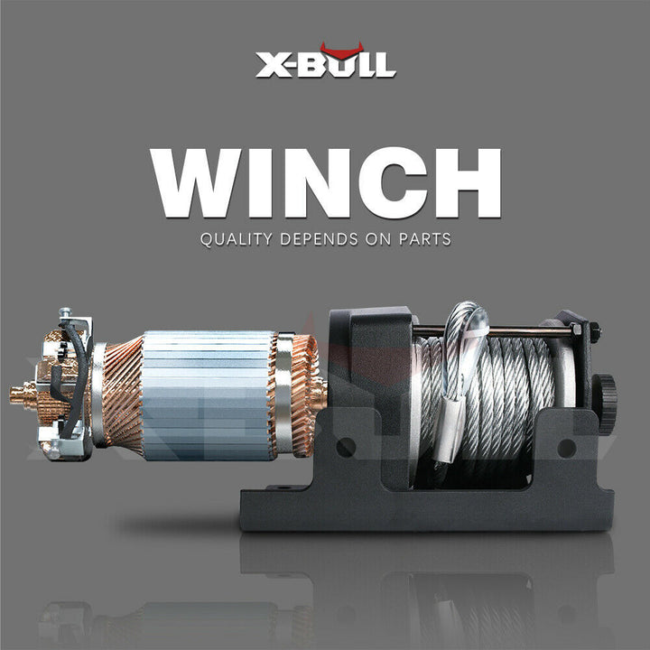 X-BULL Electric Winch 3000lbs1360kg Wireless 12V Steel Cable ATV 4WD BOAT 4X4 4WD  CAMPING Wired Remote Protable power speed hook