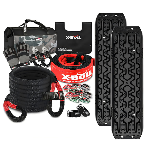 X-BULL Winch Recovery Kit New 13PCS with Recovery tracks Gen 3.0 Boards Snatch Strap Off Road 4WD Kinetic Recovery Rope Damper