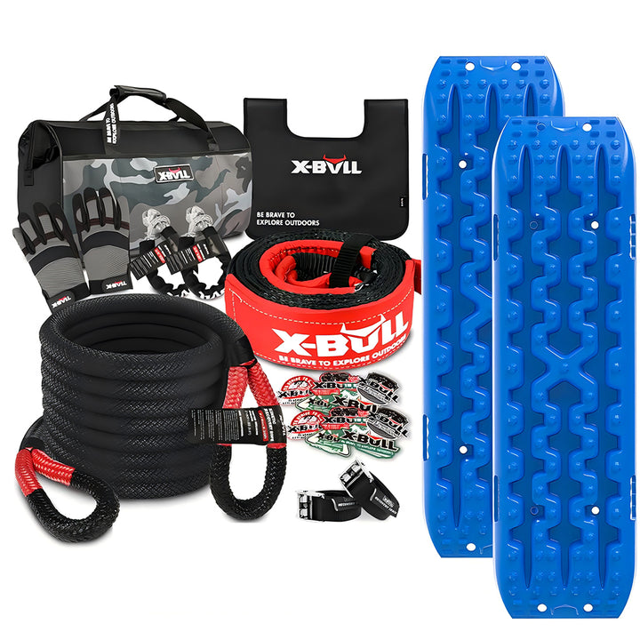 X-BULL Winch Recovery Kit New 13PCS with Recovery tracks Gen 3.0 Boards Snatch Strap Off Road 4WD Kinetic Recovery Rope Damper