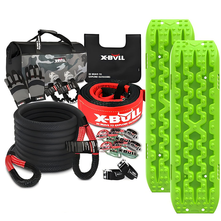 X-BULL Winch Recovery Kit New 13PCS with Recovery tracks Gen 3.0 Boards Snatch Strap Off Road 4WD Kinetic Recovery Rope Damper