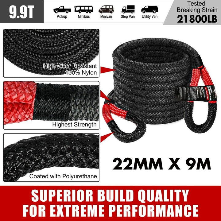 X-BULL Winch Recovery Kit New 13PCS with Recovery tracks Gen 3.0 Boards Snatch Strap Off Road 4WD Kinetic Recovery Rope Damper