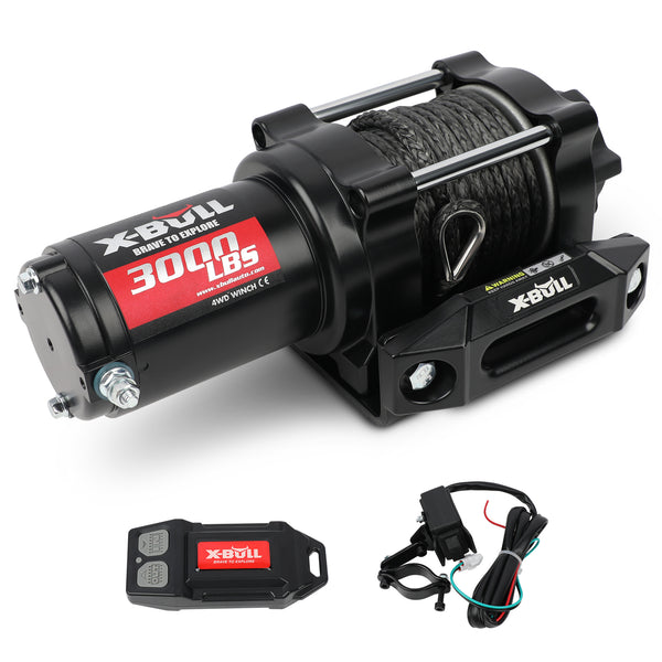 X-BULL-Electric-Winch-12V-Wireless-3000lbs-1360kg-Synthetic-Rope-BOAT-ATV-4WD-CAMPING-Wired-Remote-Protable-power-speed-hook