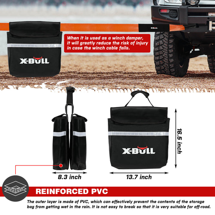 X-BULL 4WD recovery kit with Recovery Tracks Boards kinetic winch snatch strap Soft shackles winch damper Off Road