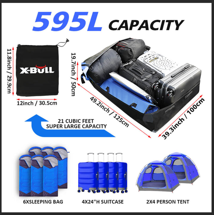 X-BULL Waterproof Car Roof Top Rack Carrier ravel Cargo Luggage Cube Bag Travel 425L / 595LL