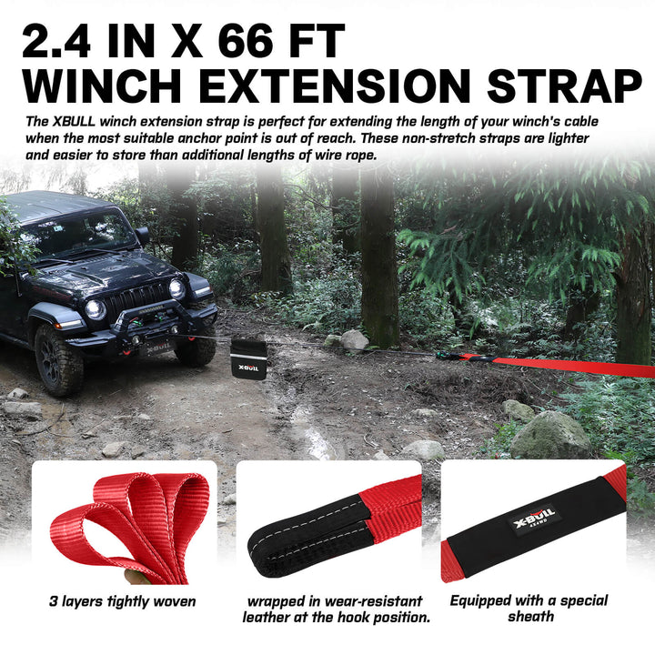 X-BULL 4WD recovery kit with Recovery Tracks Boards kinetic winch snatch strap Soft shackles winch damper Off Road