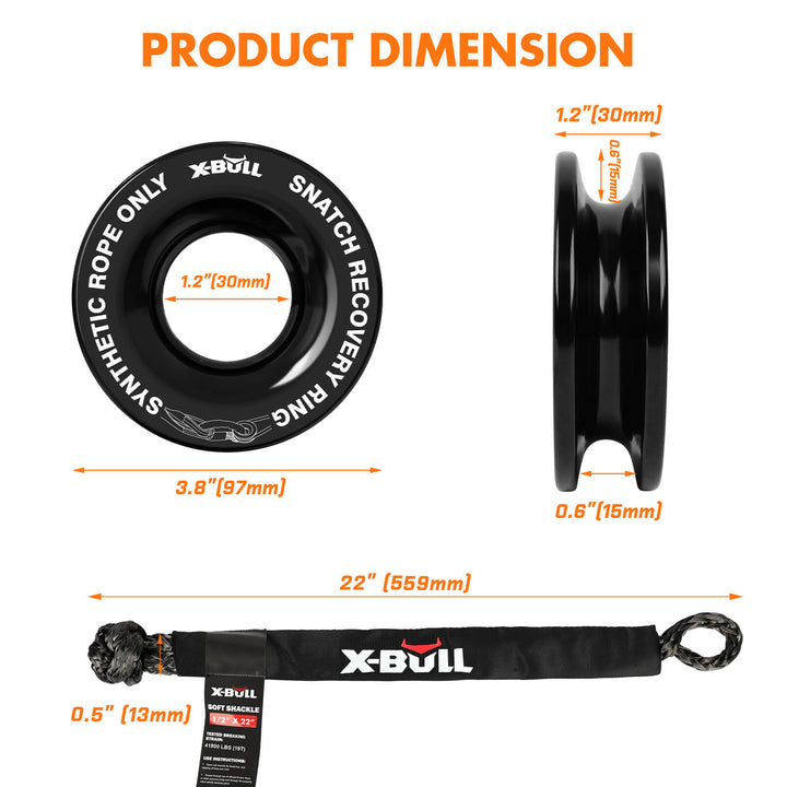 X-BULL Recovery Kit - Basic Kit 2 with Recovery Tracks Gen 3.0 Boards Snatch Strap Off Road 4WD