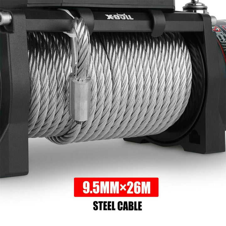 X-BULL Electric Winch 12000LBS/5454KGS Steel Cable 12V Wireless Remote Offroad 