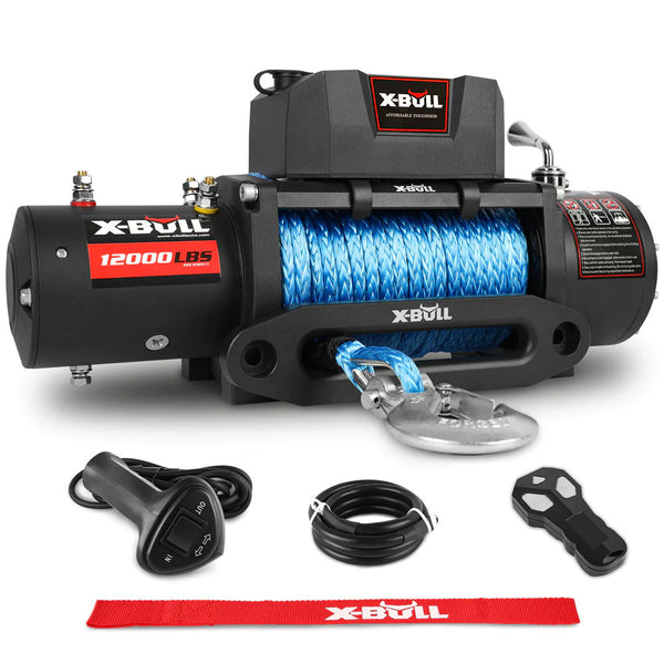 X-BULL Electric Winch 12000LBS Synthetic Rope 12V 26M Wireless Remote 4WD 4x4