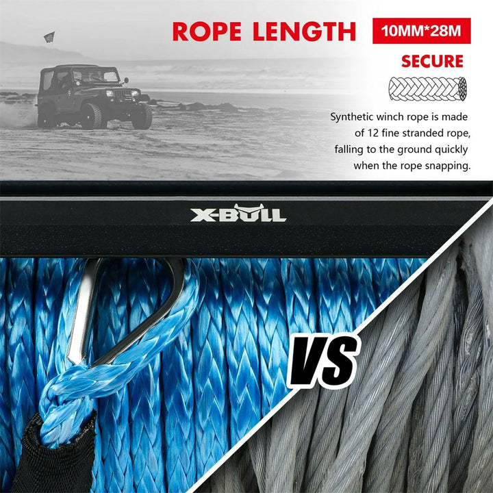 X-BULL Electric Winch 12000LBS Synthetic Rope 12V 26M Wireless Remote 4WD 4x4