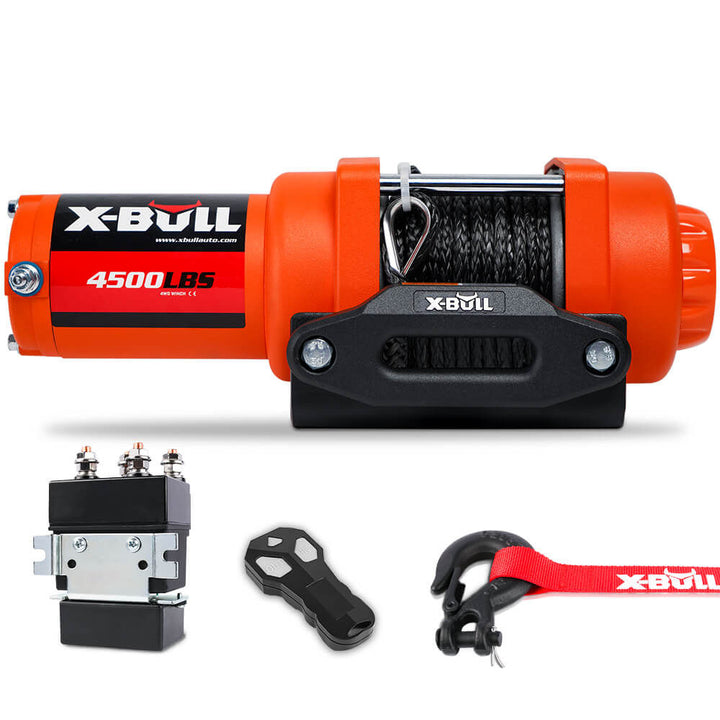 X-BULL Electric Winch 12v Synthetic Rope 4500LBS Wireless Remote ATV UTV 2041KG