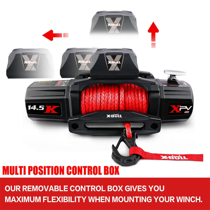 X-BULL Electric Winch 12V Synthetic Rope Wireless 14500LB Remote 4X4 4WD Boat