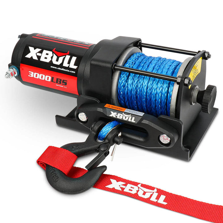 X-BULL Electric Winch 12V Wireless 3000lbs/1360kg Synthetic Rope BOAT ATV 4WD BLUE