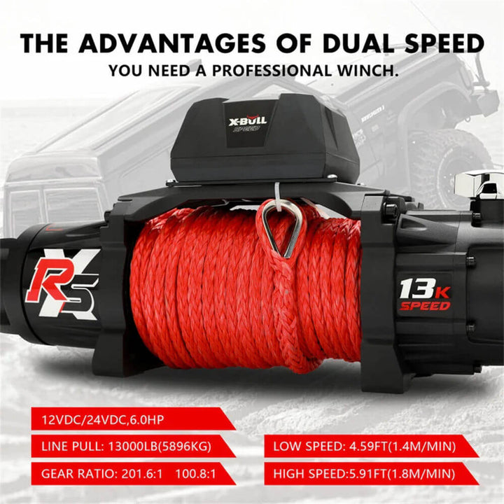 X-BULL Electric Winch 13000LBS/5896kg Synthetic Rope Wireless