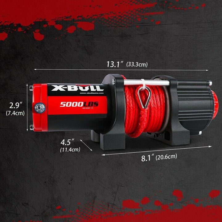 X-BULL Electric Winch 5000LBS 12V 15.2M Synthetic Rope Wireless ATV UTV 4WD Boat