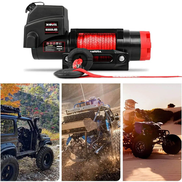 X-BULL Electric Winch 6000LBS 12V Synthetic Rope Wireless Remote Boat ATV UTV