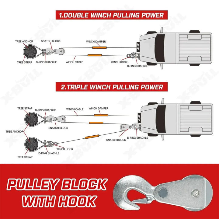 X-BULL Electric Winch 6000LBS 12V Synthetic Rope Wireless Remote Boat ATV UTV