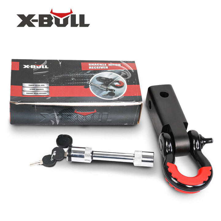 X-BULL Hitch Receiver 5T Recovery Receiver with Bow Shackle Tow Bar Off Road 4WD