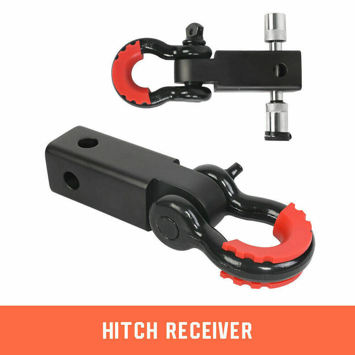 X-BULL Hitch Receiver 5T Recovery Receiver with Bow Shackle Tow Bar Off Road 4WD