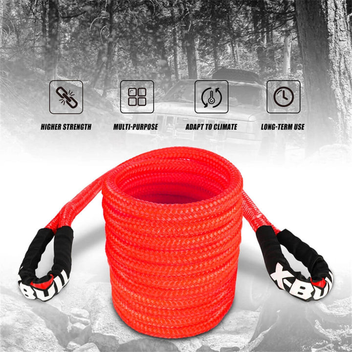 X-BULL Kinetic Rope 22mmx9m 28600LBS Recovery Dyneema Tow Winch 2x Soft Shackles