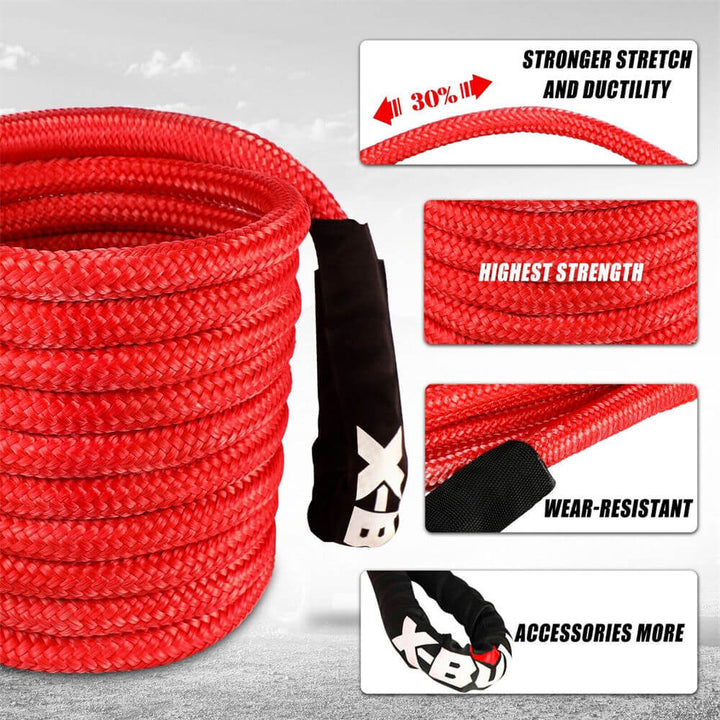 X-BULL Kinetic Rope 25mmx9m Snatch Strap Recovery Dyneema Tow Winch Soft Shackle