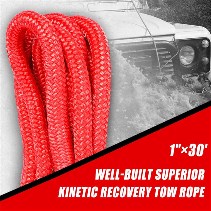 X-BULL Kinetic Rope 25mmx9m Snatch Strap Recovery Dyneema Tow Winch Soft Shackle