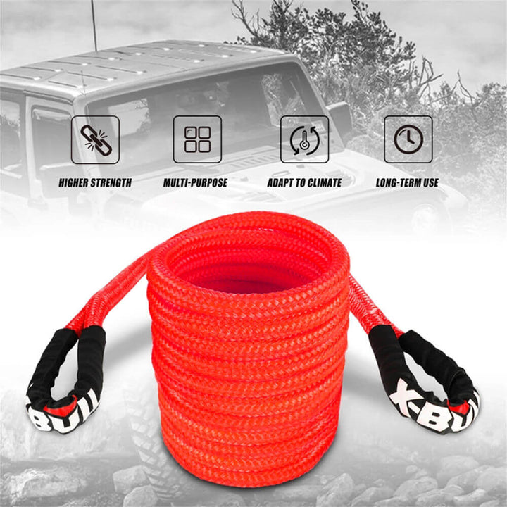 X-BULL Kinetic Rope 25mmx9m Snatch Strap Recovery Dyneema Tow Winch Soft Shackle