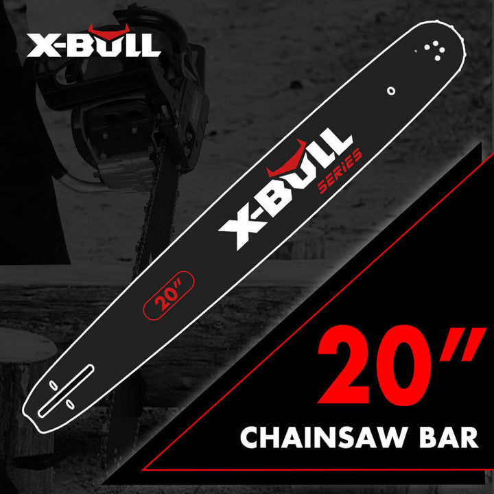 X-BULL Petrol Chainsaw 20" Bar and Steel Chain Combo