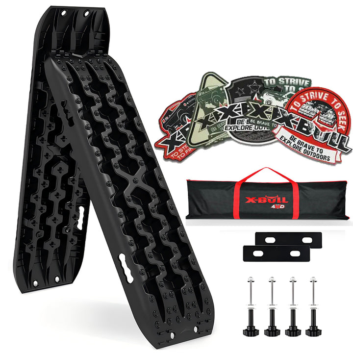 X-BULL Recovery Tracks Gen3.0 Sand Tracks KIT Carry Bag Mounting Pin Sand/Snow/Mud 10T 4WD - Black