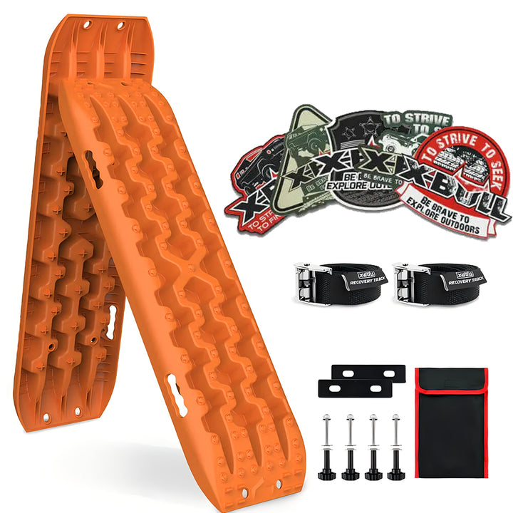 X-BULL Recovery Tracks Gen3.0 Sand Tracks KIT Carry Bag Mounting Pin Sand/Snow/Mud 10T 4WD-Orange