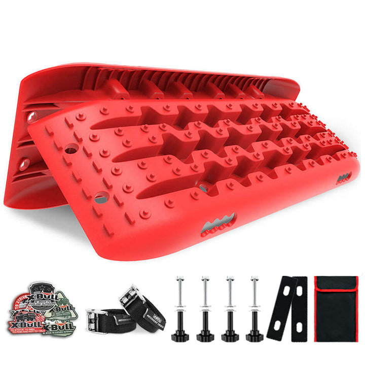 X-BULL Recovery tracks Gen 2.0 Sand Trucks Offroad With 4PCS Mounting Pins 4WD - red