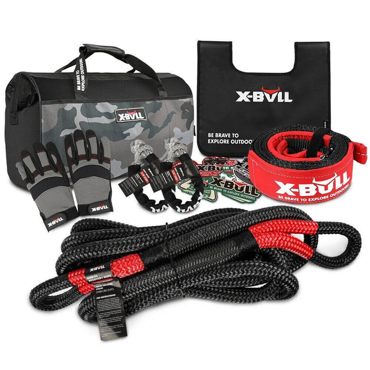 X-BULL Winch Recovery Kit New 13PCS 4WD Pack Off Road Snatch Strap