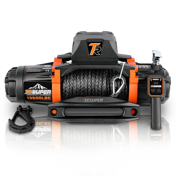 ZESUPER Electric Winch 13500LBS 12V Synthetic Rope Wireless