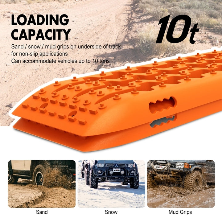 X-BULL Recovery Tracks Gen 2.0 Sand Track Mud Snow 10T 2 Pairs 4PC 4WD 4X4-Orange