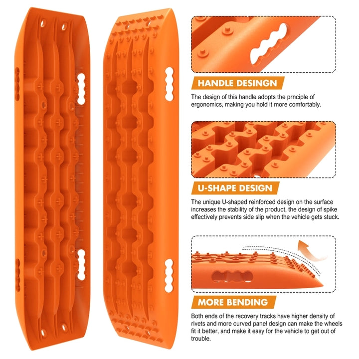 X-BULL Recovery Tracks Gen 2.0 Sand Track Mud Snow 10T 2 Pairs 4PC 4WD 4X4-Orange