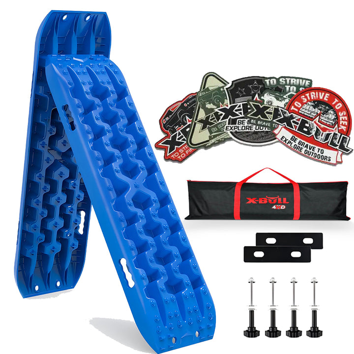 X-BULL Recovery Tracks Gen3.0 Sand Tracks KIT Carry Bag Mounting Pin Sand/Snow/Mud 10T 4WD - Blue